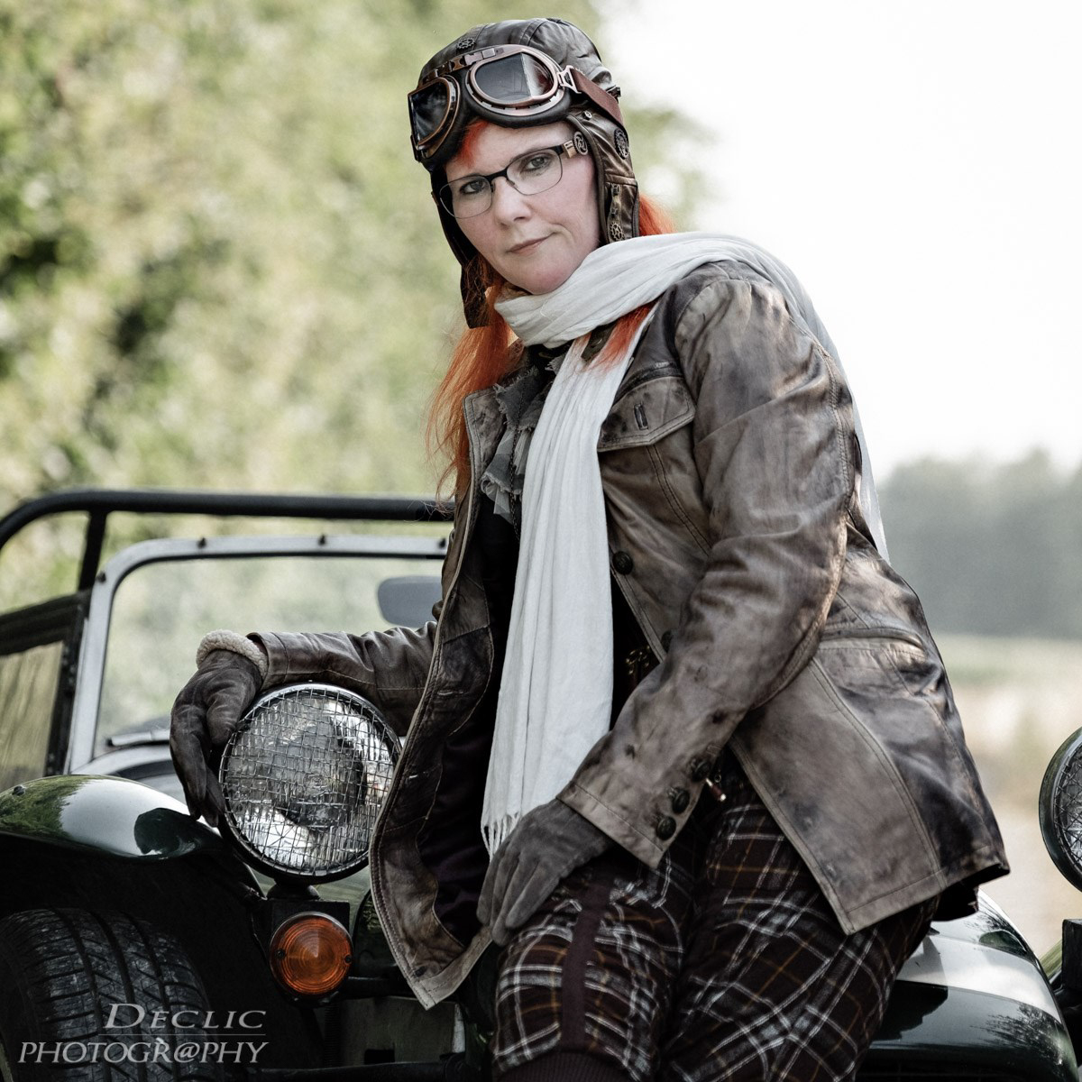 Steampunk Girl Old Car Lotus