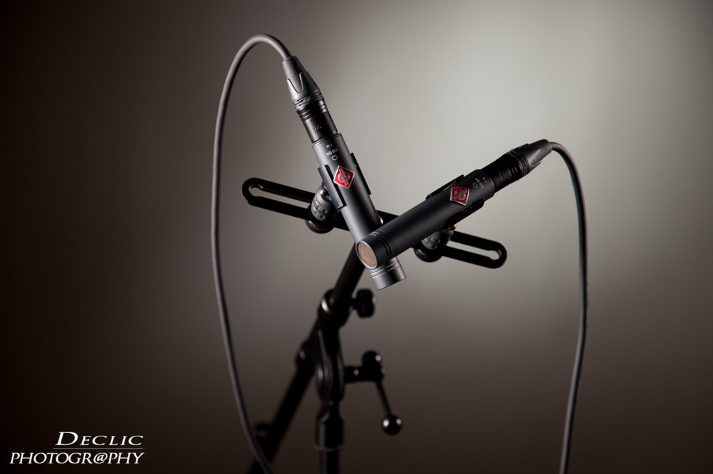 The sound engineer microphone recording